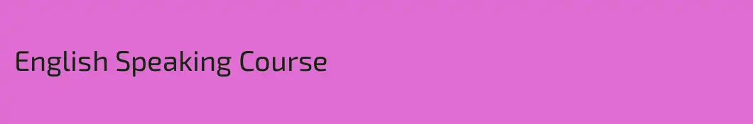English Speaking Course